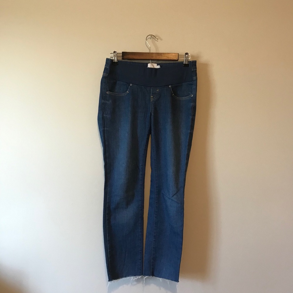 ASOS maternity cropped jeans raw hem